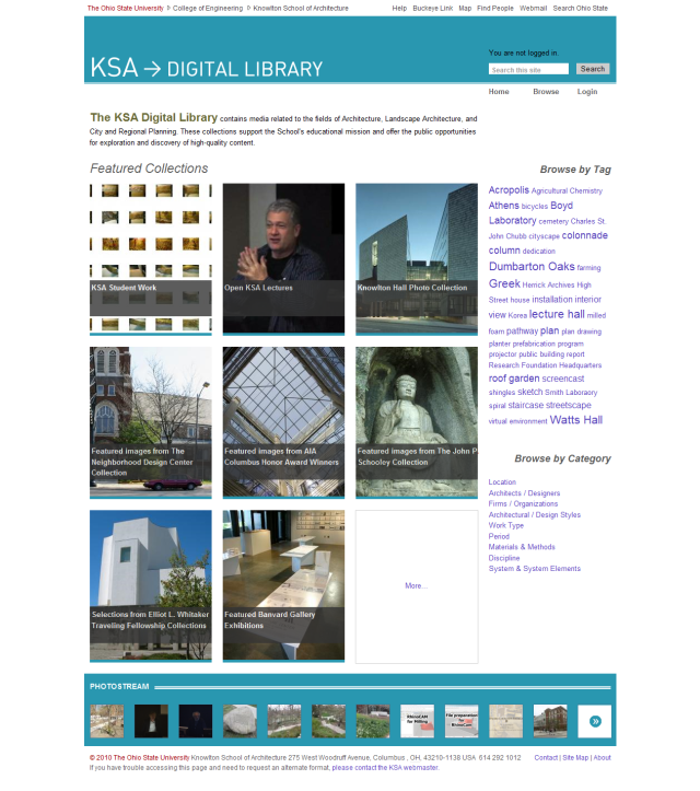 Entrance page of the KSA Digital Library